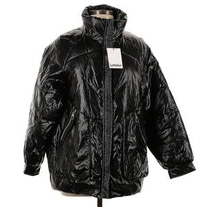 NWT REAL GOOSE DOWN  Lattelier Shiny Black Down Puffer Jacket